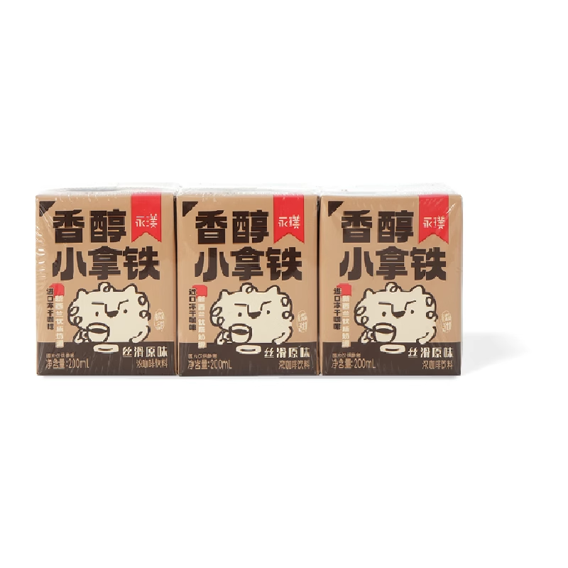 永璞 即饮咖啡香醇小拿铁0反式脂肪酸200ml*3盒+香浓小摩卡200ml*3盒 9.9元