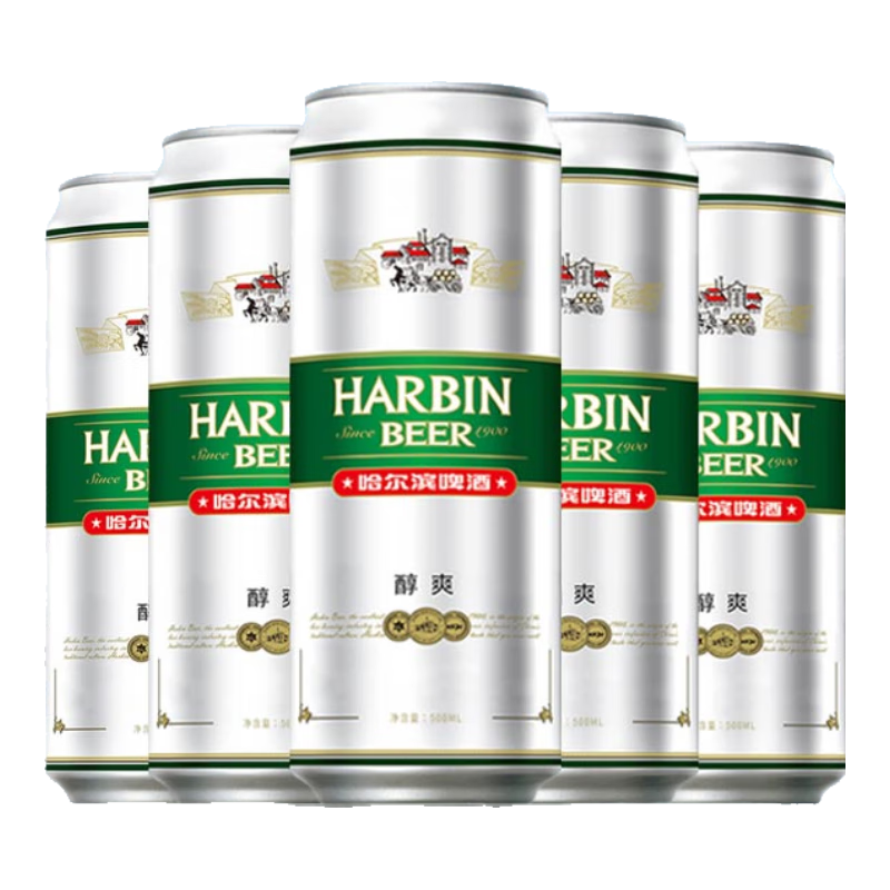 plus会员、概率券、需凑单:哈尔滨啤酒（HARBIN）啤酒醇爽500ml*18听＊2件 73.12