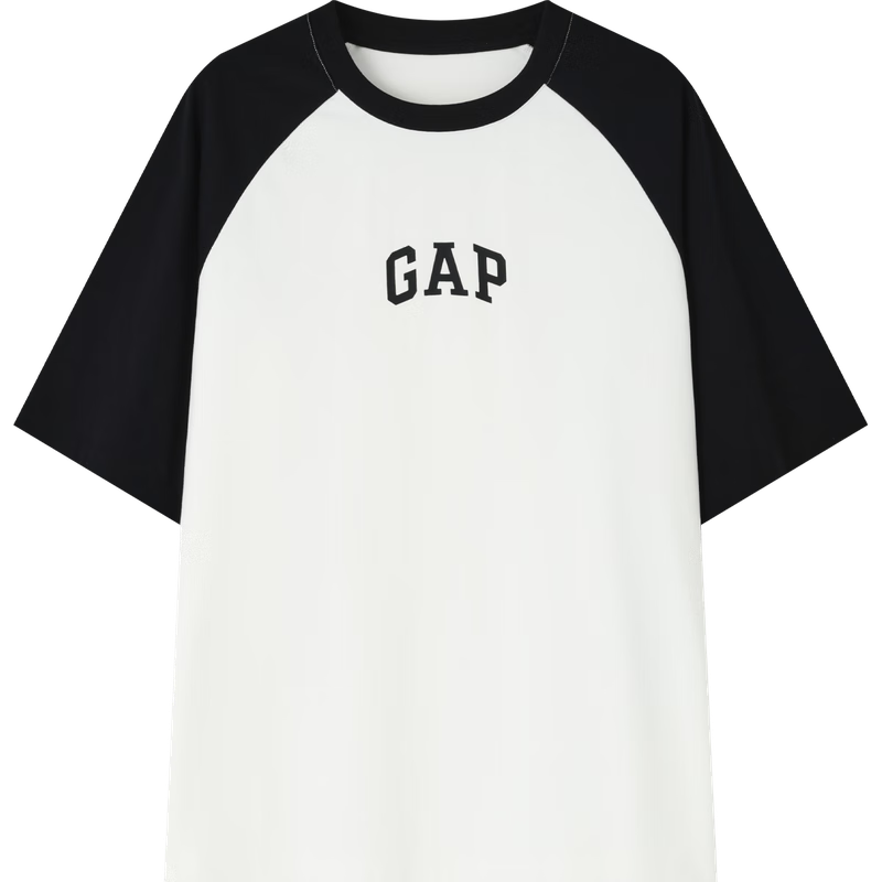 plus会员：Gap 盖璞 男女宽松撞色插肩袖短袖 73.86元包邮（需凑单）
