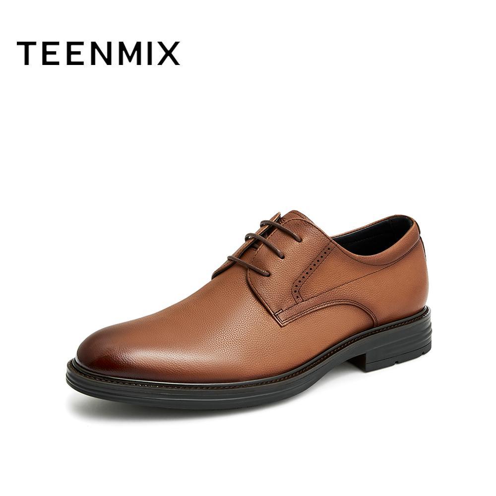 TEENMIX 天美意 秋新款德比鞋商务职场西装擦色男皮鞋MSX05CM2 259元