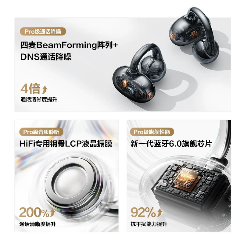 唐麦 Q6耳夹款 骨传导开放式蓝牙耳机 星光白 150.45元 - 清风线报