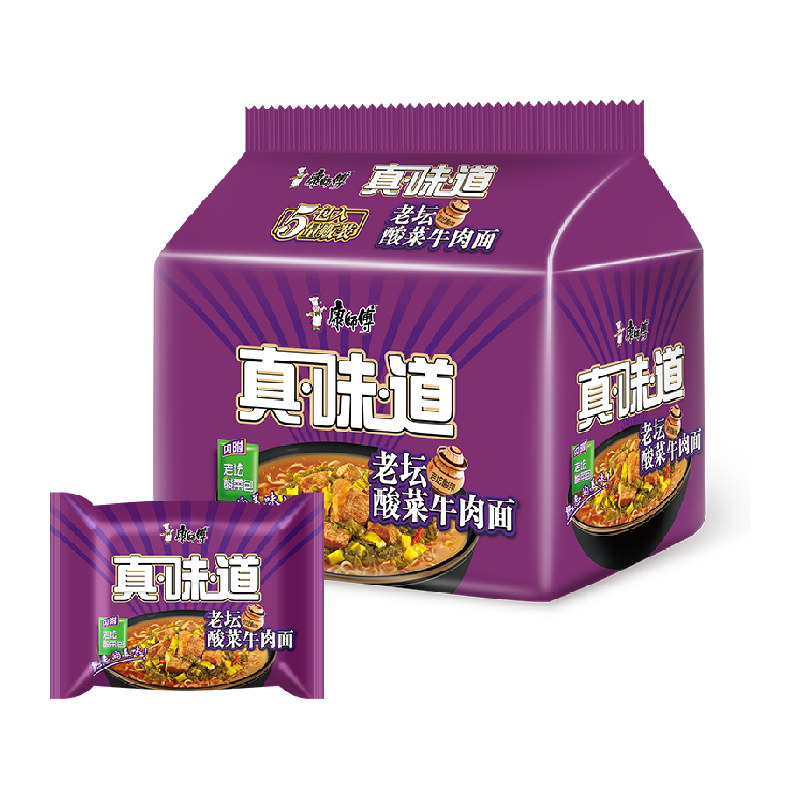 康师傅 酸菜牛肉面 113g*5袋 ￥8.74