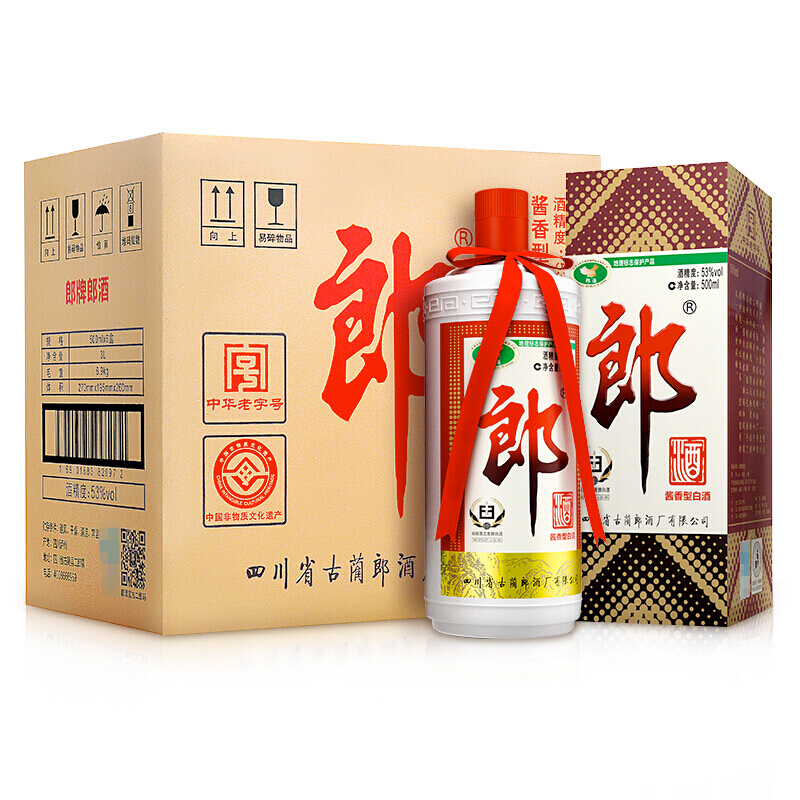 移动端、京东百亿补贴：郎酒 郎牌郎酒 53%vol 酱香型白酒 500ml*6瓶 816元