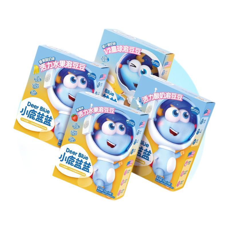 小鹿蓝蓝 水果酸奶溶豆豆宝宝零食儿童酸奶溶豆 4种口味各1盒 5.54元（需买8