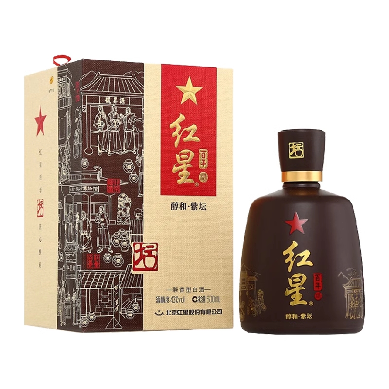 88VIP：红星 百年醇和紫坛 43%vol 兼香型白酒 500ml 83.6元（需用券）