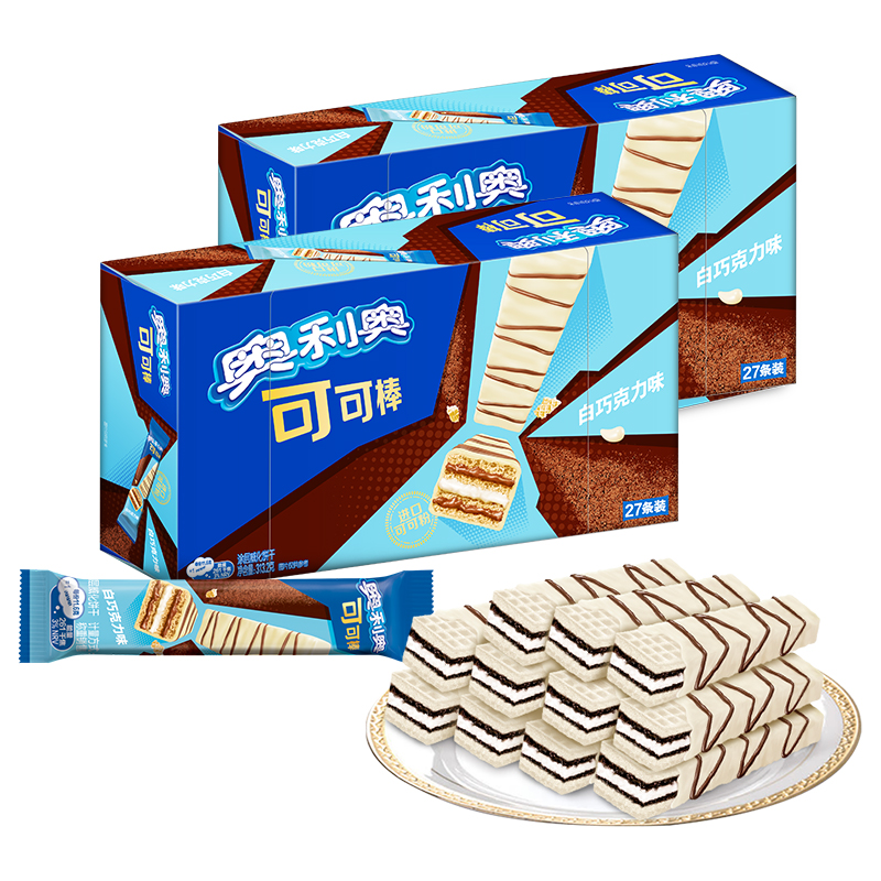 88VIP：OREO 奥利奥 威化饼干白巧克力味可可棒27条313.2gx2盒 18.34元