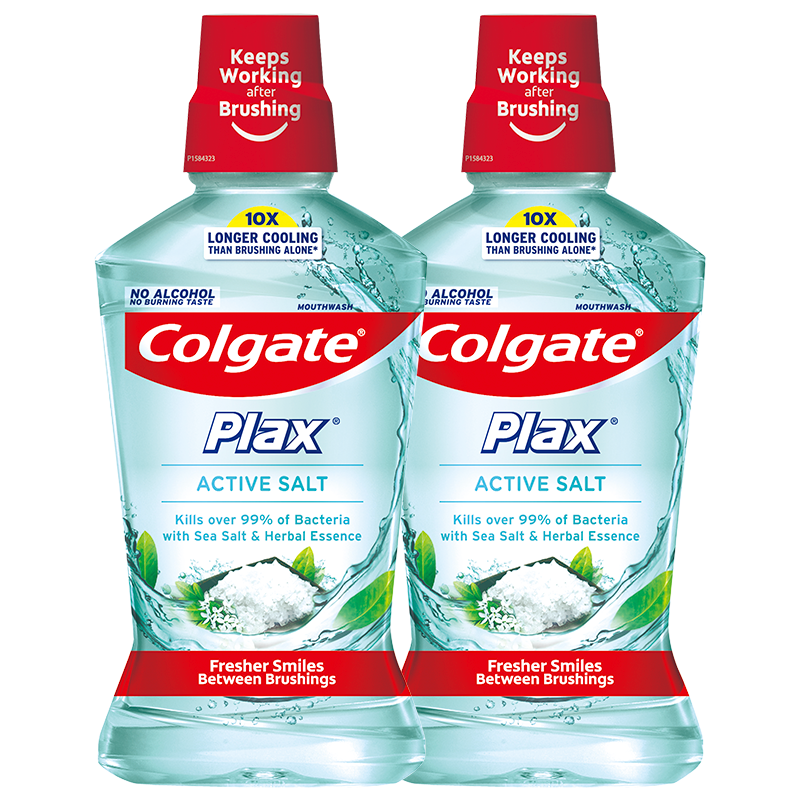 高露洁（Colgate）清新盐爽漱口水500mlx2 19.8元（需换购）