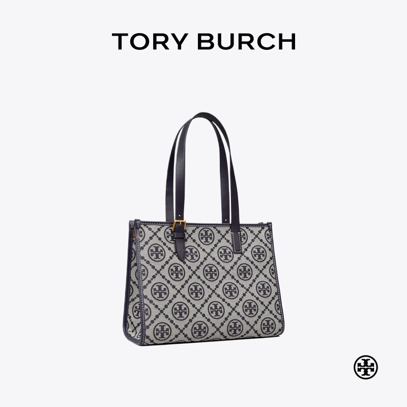 TORY BURCH T MONOGRAM小号托特包TB 147584 海军蓝 405 OS 4690元（需用券）