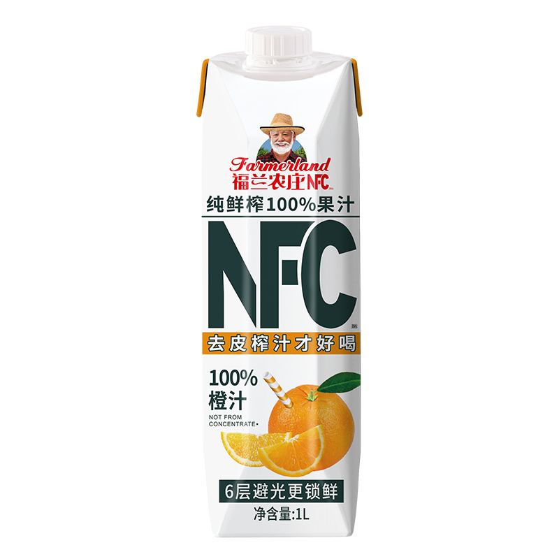 88VIP：Farmerland 福兰农庄 NFC100%橙汁 1L 10.15元包邮（返4元猫超卡、需用券）