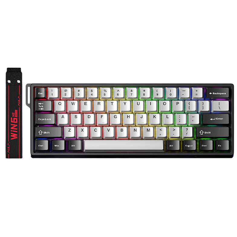 狼蛛 WiN 60HE Pro 60键 有线机械键盘 黑灰拼色 形意磁轴 RGB 76.15元