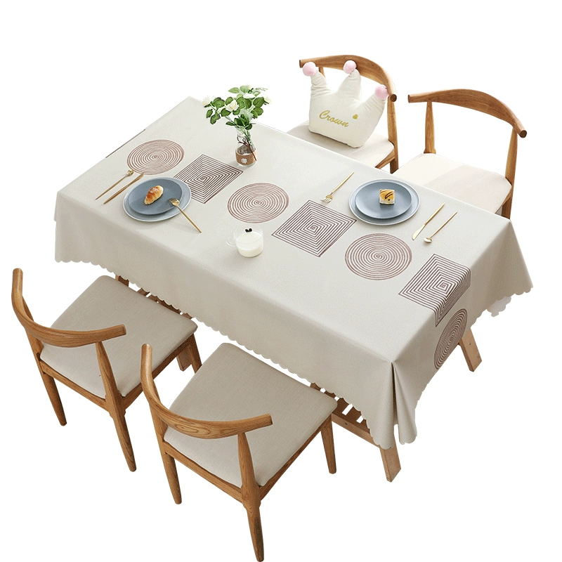 怡沁园 桌布防水防烫防油免洗pvc茶几垫长方形轻奢餐桌布台布ins高级感 ￥13
