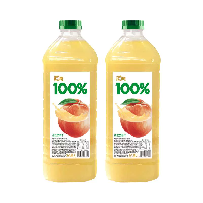 汇源 100%桃混合果汁2L*1瓶装纯正果味果蔬汁大容量家庭聚会装 ￥14.05