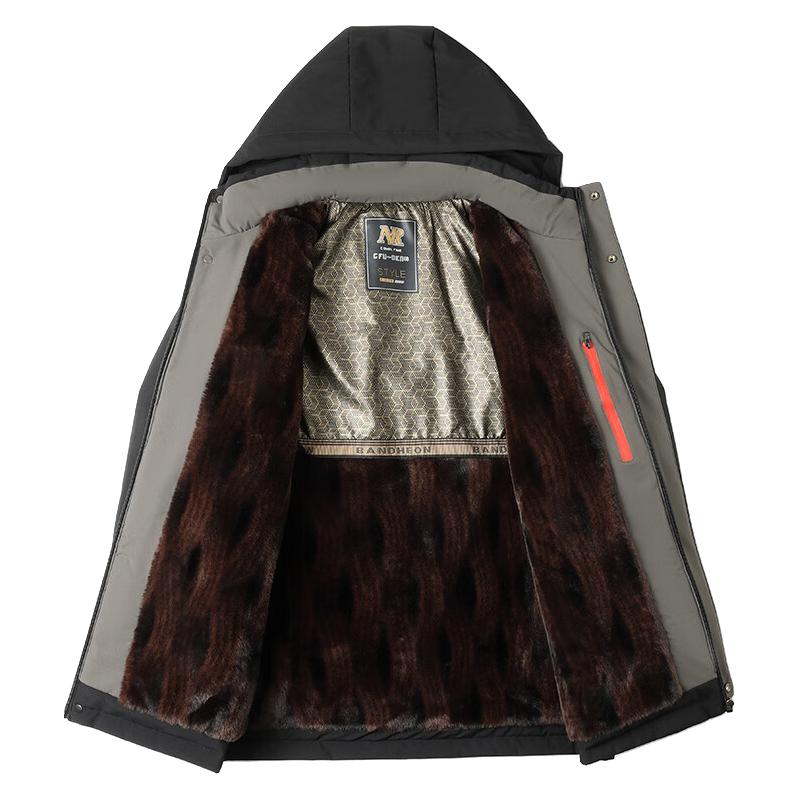 罗蒙 毛毛棉衣外套 爸爸冬装男士 加绒棉袄棉服（多色任选） 65.56元