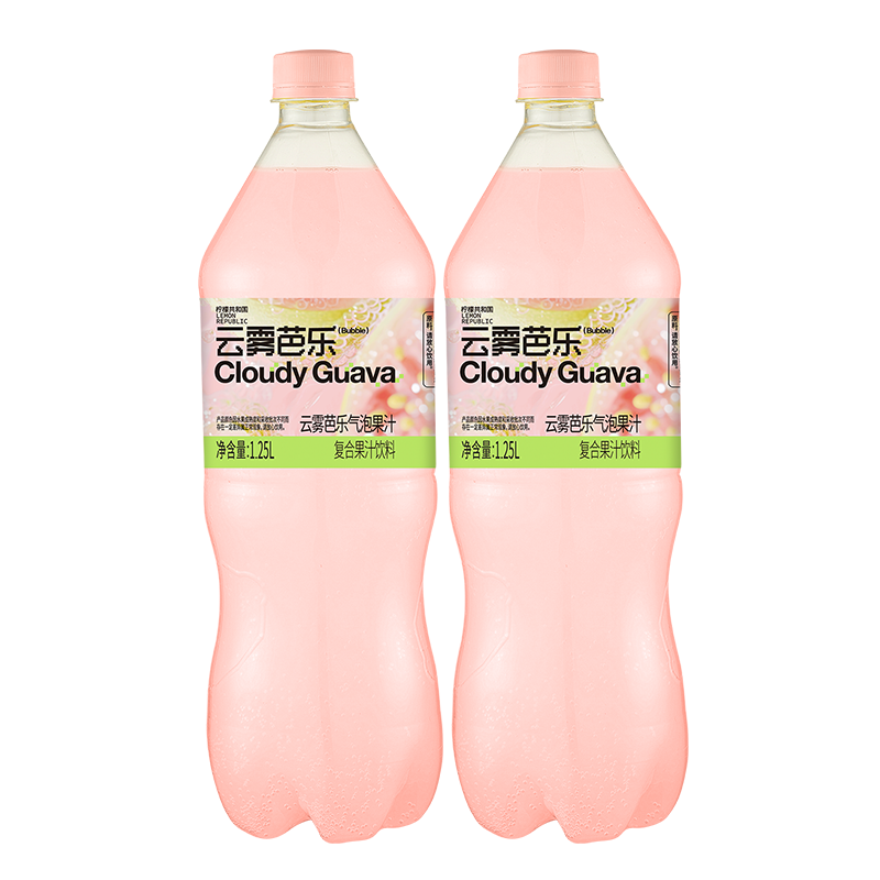 Lemon Republic 柠檬共和国 云雾柠檬芭乐气泡果汁饮料 1.25L*2瓶 (临期) 15.9元(需用券)