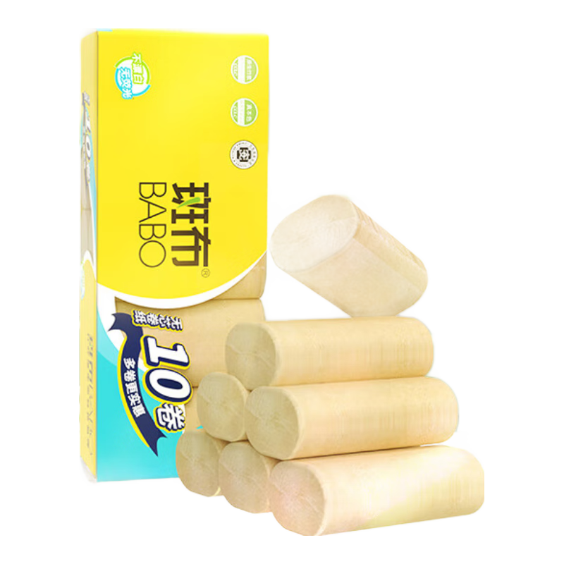 斑布 无芯卷纸 141*140mm 4层 70g/卷*10卷 4.95元