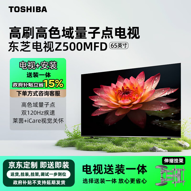 TOSHIBA 东芝 电视65Z500MFD 65英寸 120Hz高刷高色域 量子点 3+64GB 4K超清液晶电视