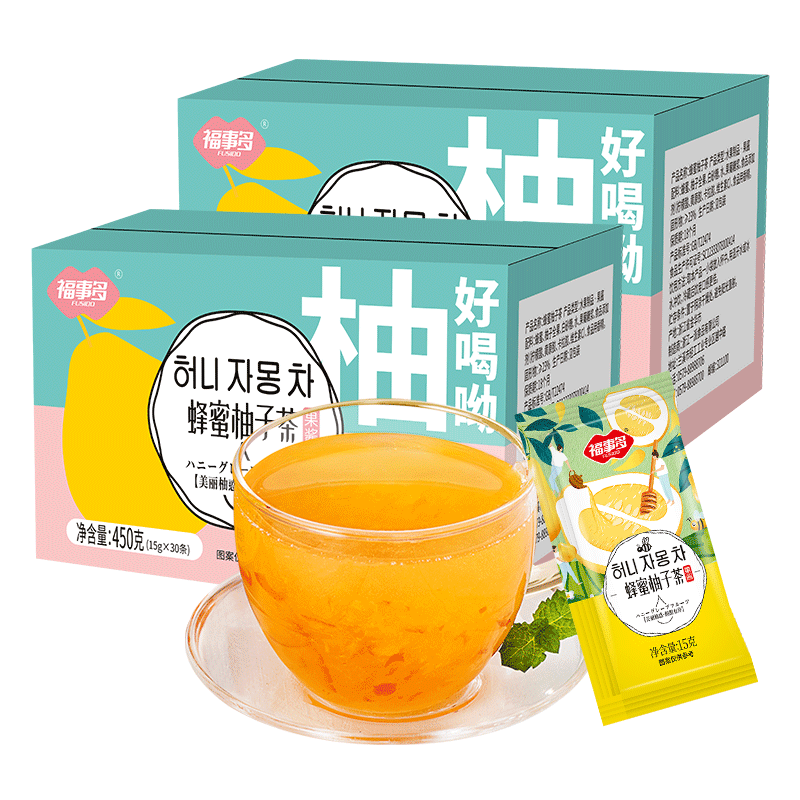 88VIP：福事多 蜂蜜柚子茶450g*2盒 15.24元