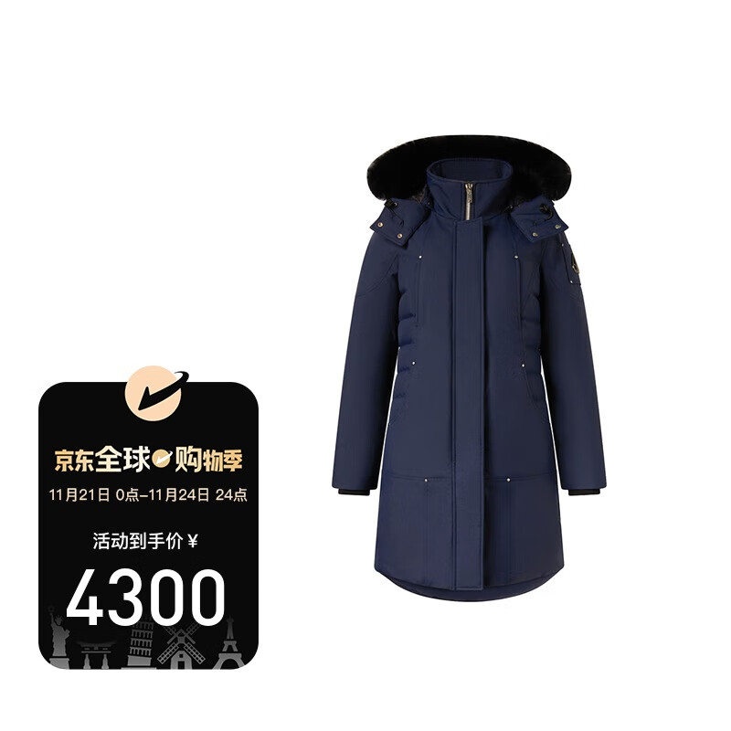 MOOSE KNUCKLES 慕斯 纳可兹小剪刀女士中长款连帽羽绒派克服 M32LP223S 546 S ￥2249