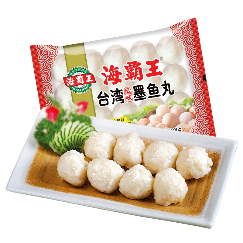 海霸王 火锅丸子组合 关东煮打边炉烧烤食材套餐 墨鱼风味丸 500g（任选6件