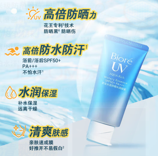 Biore 碧柔 水活防晒霜水润凝蜜 SPF50+ PA+++ 50g*2 ￥89.9