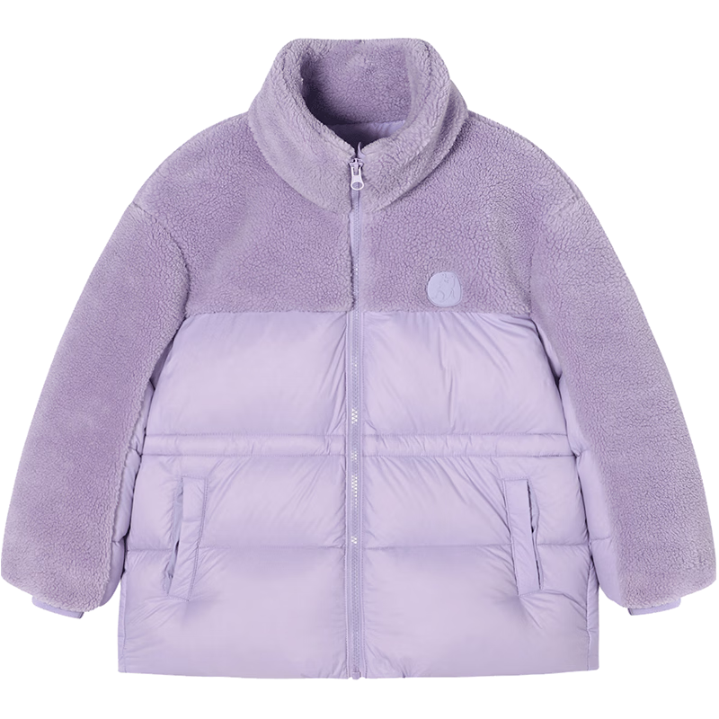 马骑顿 童装女大童冬装立领羽绒服 淡紫色 130 129元（需用券）