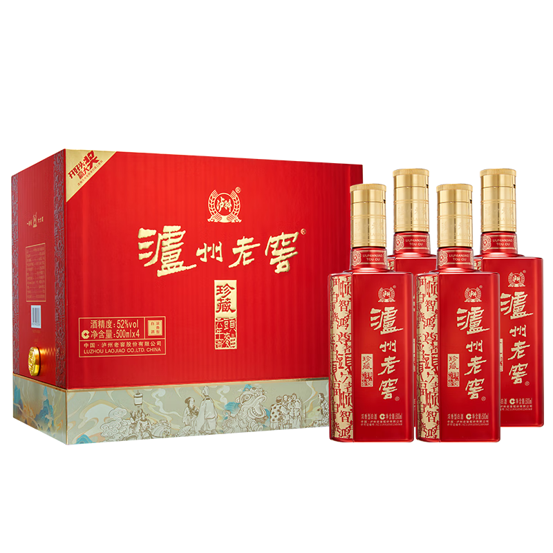 泸州老窖 六年窖头曲 52° 浓香型 500ml 4瓶 271元(需领券)(晒单返10元京豆)