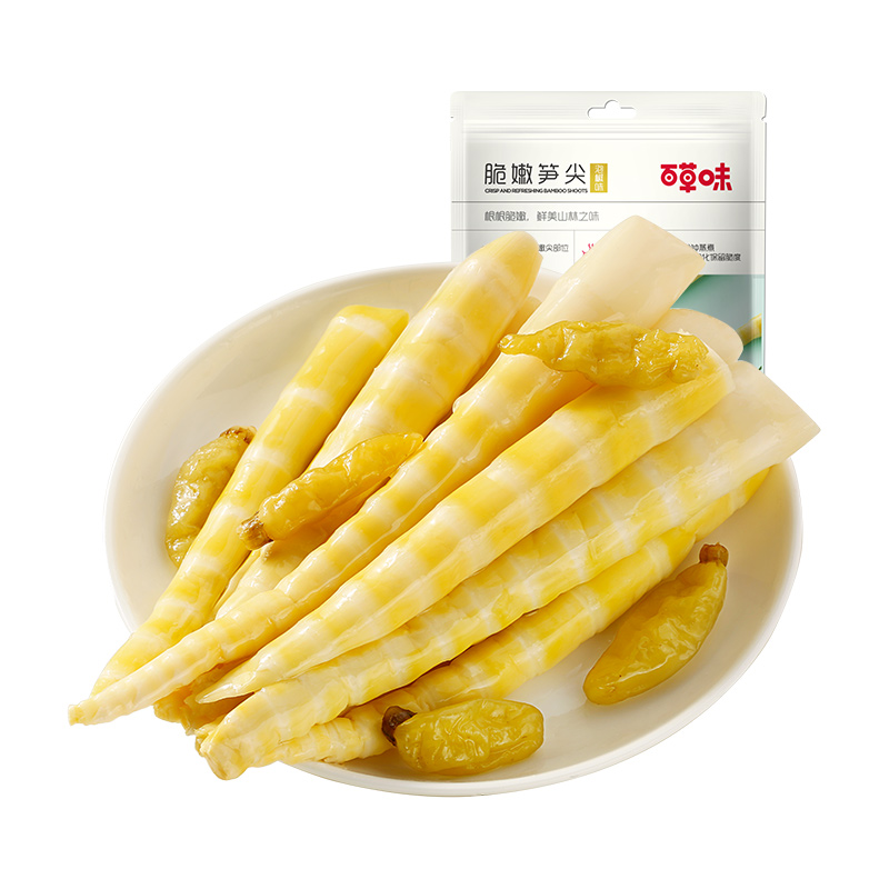 Be&Cheery 百草味 满减新鲜竹笋干笋片泡椒笋丝零食小吃 11.31元