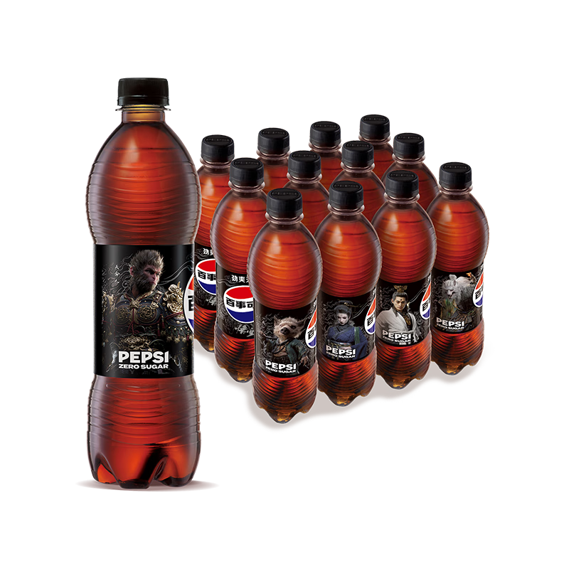 百事可乐 无糖 Pepsi 碳酸饮料 汽水500ml*12瓶 黑神话·悟空联名款 43.54元（合21