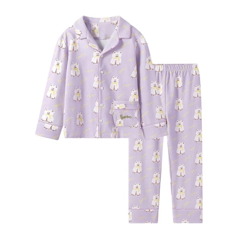 英氏 女童纯棉长袖家居服套装 紫色 94.5元（需用券）