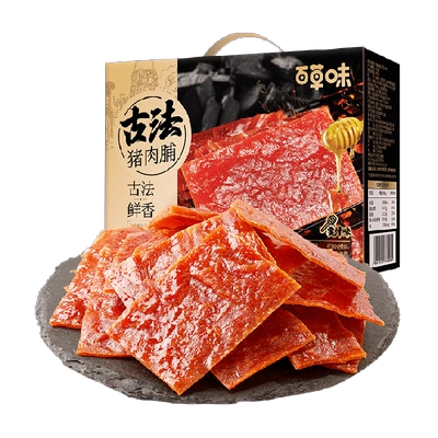 88vip:百草味古法蜜汁猪肉脯350g 23.4元（需领券）