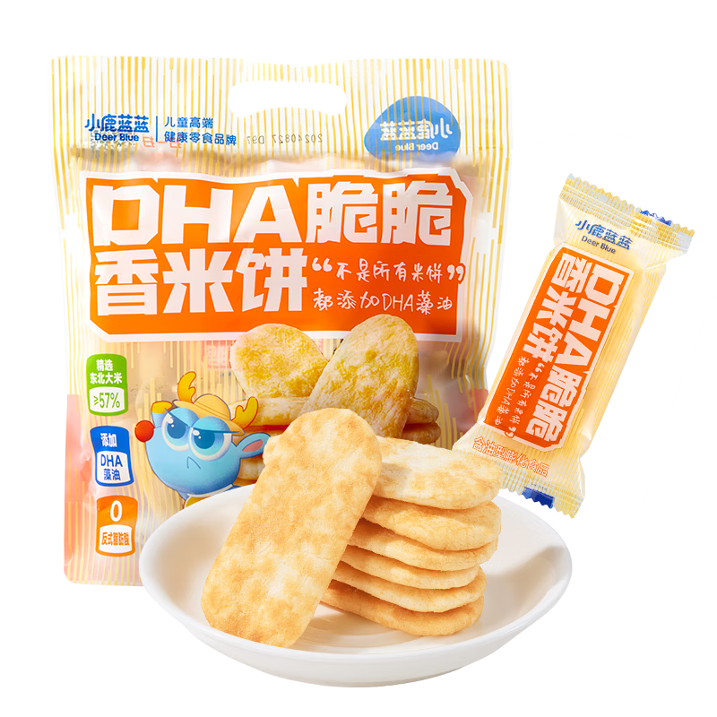 小鹿蓝蓝 DHA脆脆香米饼 120g 19.4元（合6.47元/件）