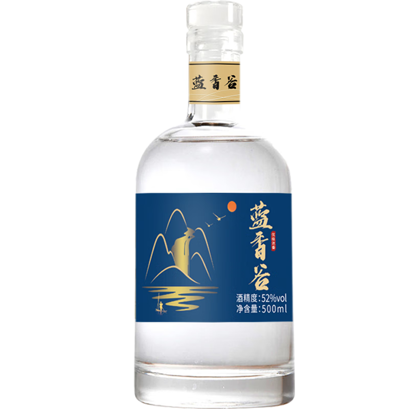 蓝香谷 52度浓香型 泸州粮食白酒 高度瓶装高粱酒 500mL 1瓶 优级浓香 24.9元（