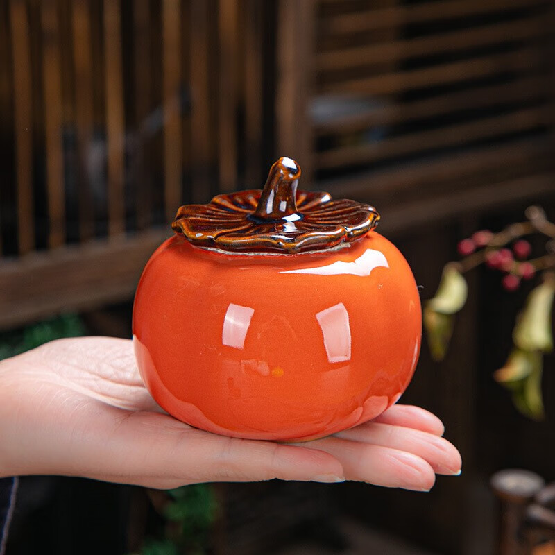 惠寻 陶瓷茶叶罐柿柿子 柿柿如意1个 5.78元