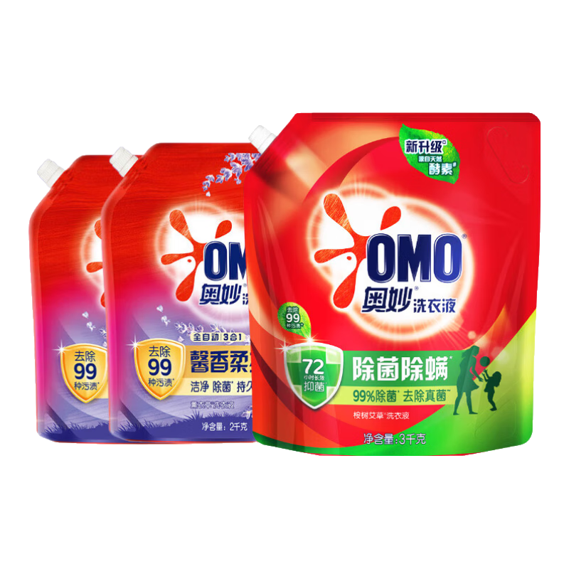 奥妙 除菌除螨洗衣液 99%除菌除螨持久留香去渍机洗手洗补充装薰衣草香 奥