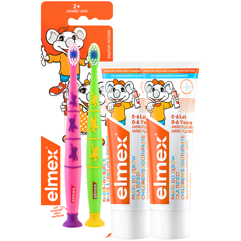 Elmex 牙膏50ml*2 0-6岁牙膏*2+防蛀牙膏20ml 39.9元
