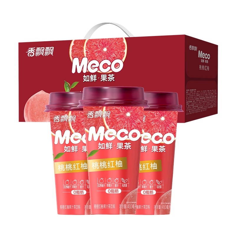 88VIP：香飘飘 Meco蜜谷 果汁茶 桃桃红柚味 82.84元