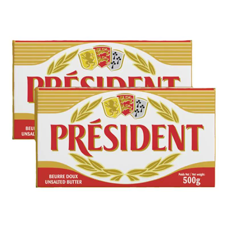 PRÉSIDENT 总统 法国进口乳酸发酵黄油 500g*2 ￥86.9