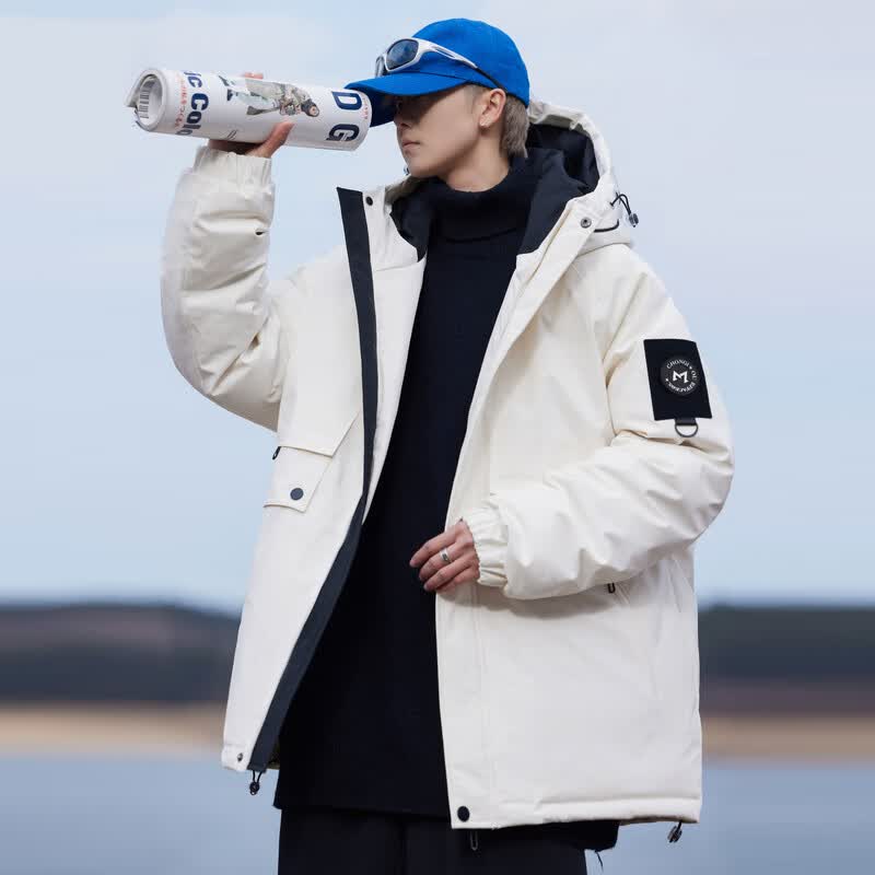 雪中飞 男士连帽潮款保暖防寒羽绒服外套 159元（需用券）