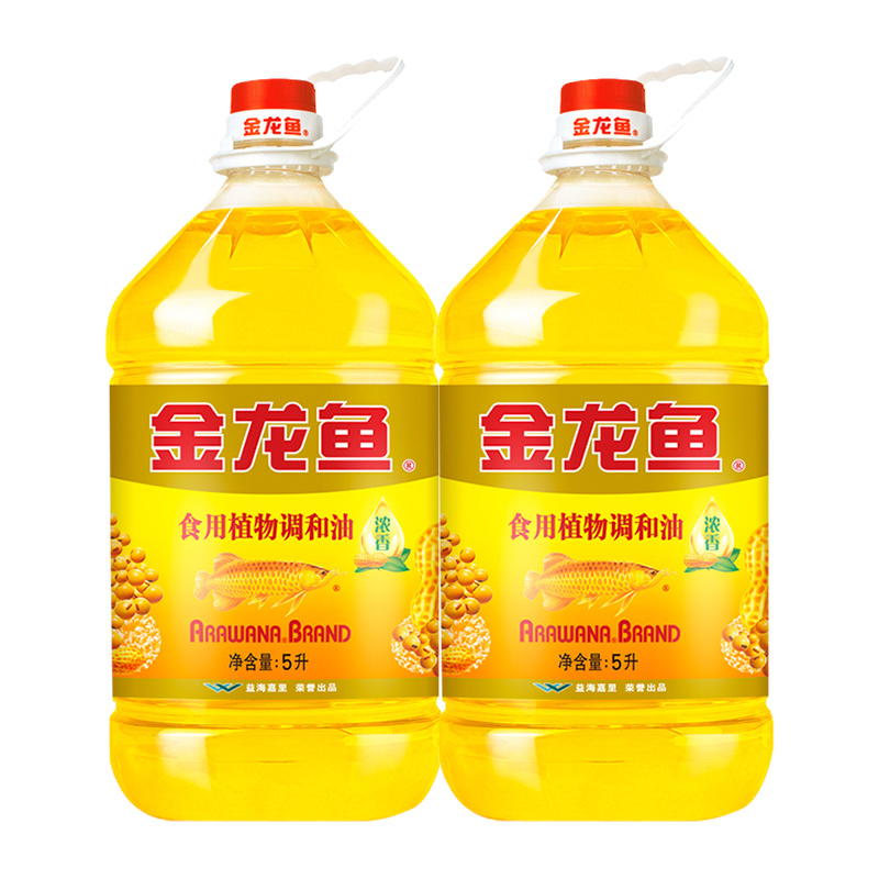 金龙鱼 花生浓香型食用植物调和油 5L*2桶 104.5元