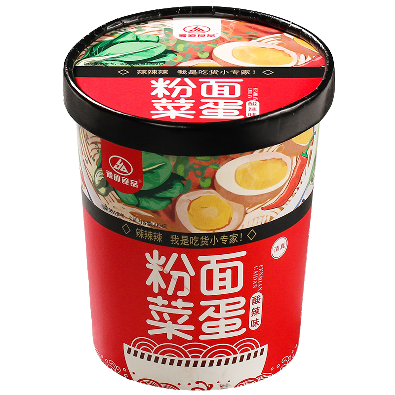 豫道食品 免煮 粉面菜蛋酸辣味179g*6桶方便面 18.01元（需领券）