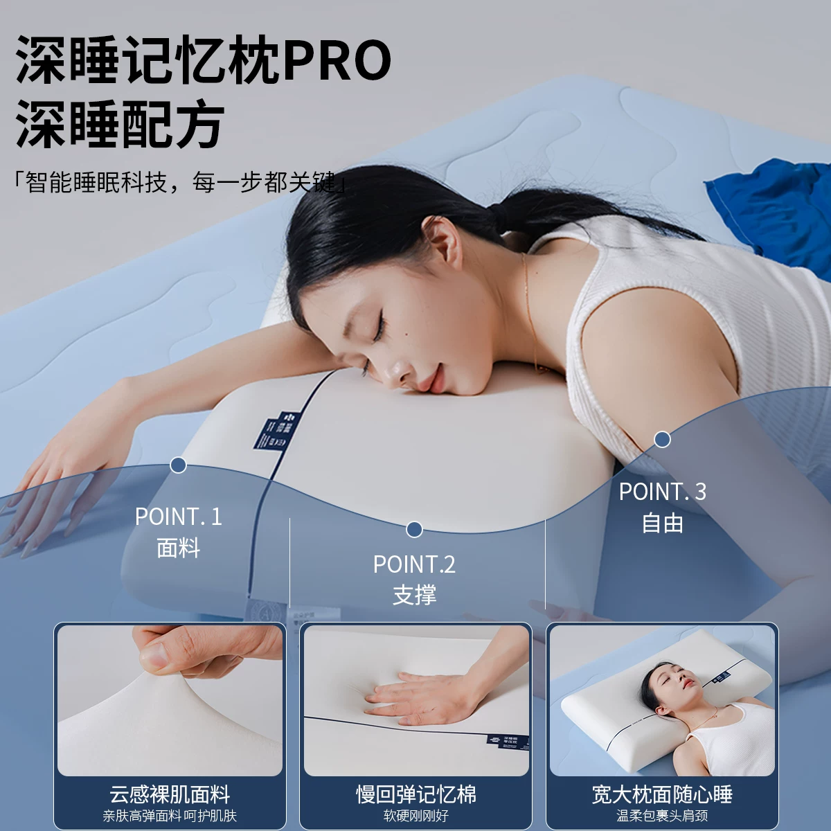 猫人 慢回弹记忆棉枕头枕芯家用护颈助睡眠专用酒店同款枕侧睡整头 43.42元 - 清风线报