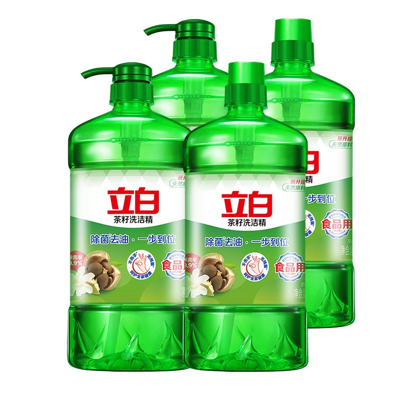 88VIP：立白 天然茶籽洗洁精 家用 4KG 高效去油污 健康除菌 33.06元