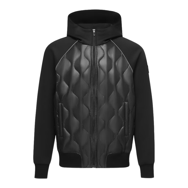 波司登 奥莱特价秋冬鹅绒款羽绒服简约新一代轻薄外套B30133744 黑色8056 XS 155