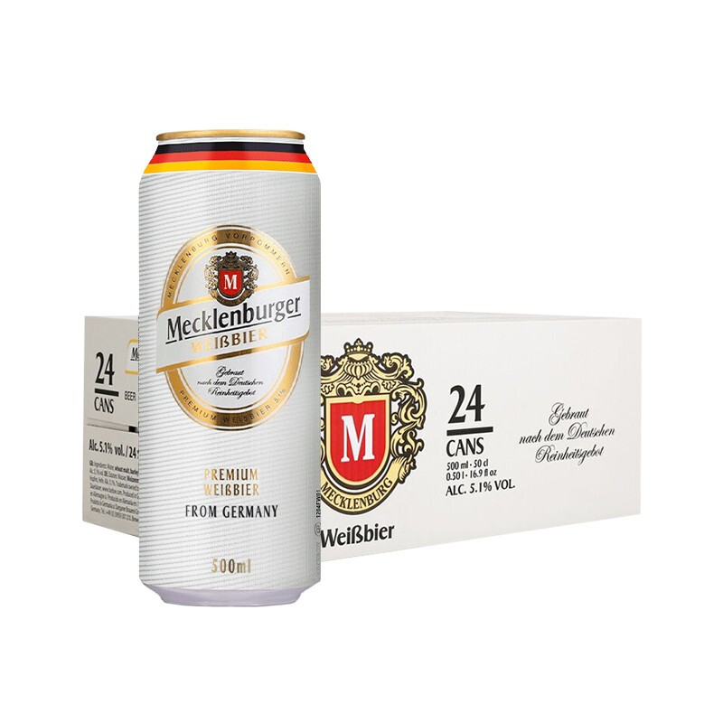 MECKLENBURGER 梅克伦堡 小麦啤酒 500ml*24听 德国原装进口 98.91元