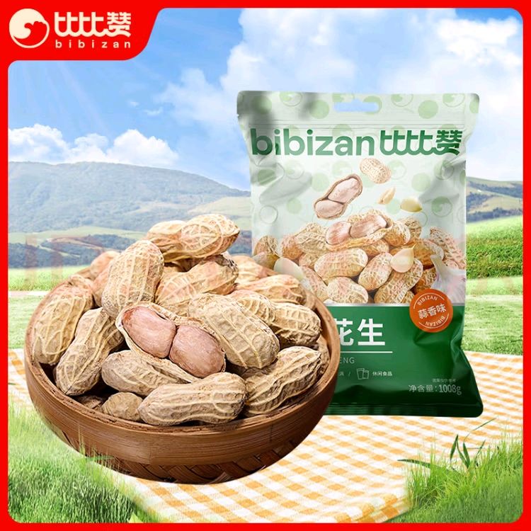 plus会员:比比赞（BIBIZAN）龙岩花生蒜香味1008g *3件 47.16元（合15.72元/件）