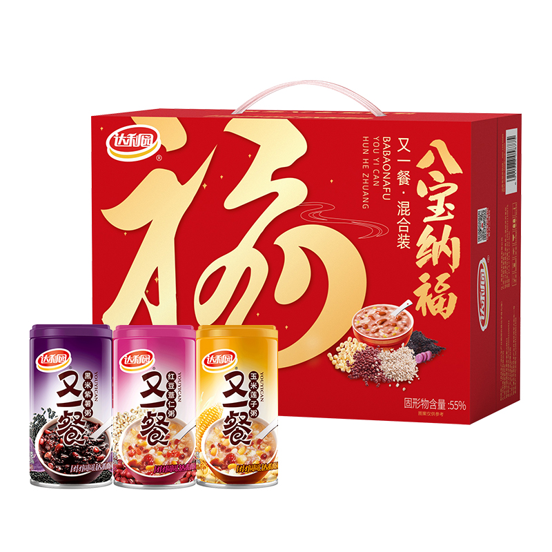 达利园 八宝粥 360g*12罐 三种口味混合装 33.9元