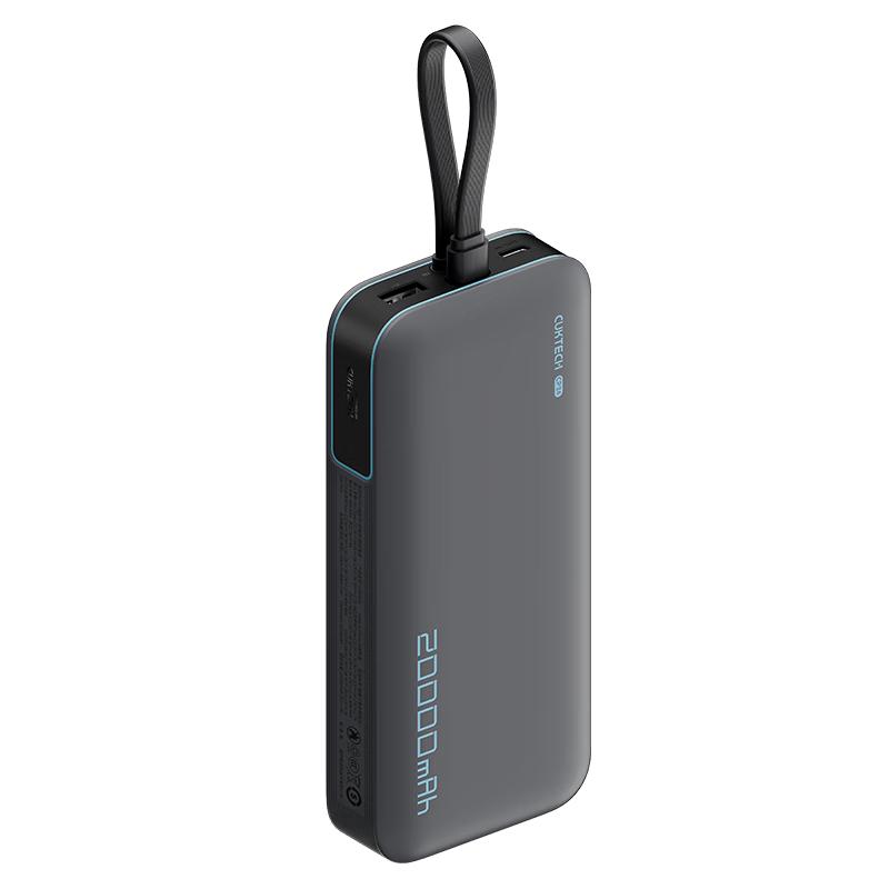 酷态科 充电宝 CP24电能块 自带线40W 20000毫安时 星云灰 104.72元