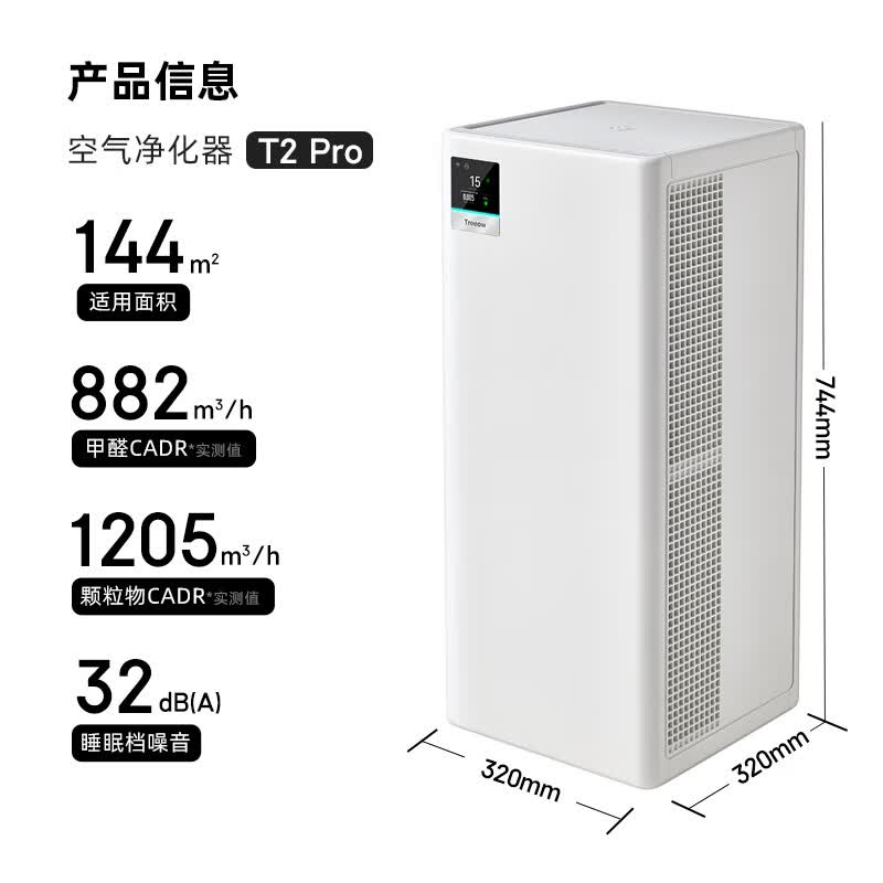 Treeow T2Pro 除甲醛 空气净化器 1898.52元 - 清风线报