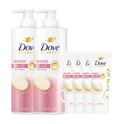 88VIP：Dove 多芬 丝滑柔顺仿生氨基酸洗发水700g*2+护发素100g*4 38.35元包邮（返3