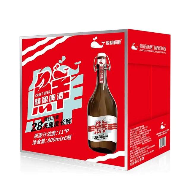 88VIP：鲸都鲜酿 11°P精酿啤酒 800ml*6瓶 32.43元包邮（37.43元+返5元猫超卡）